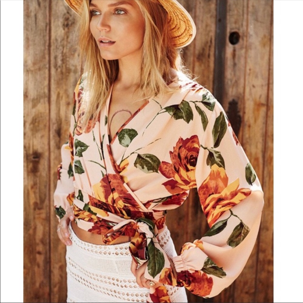 Roe + May Dylan Tie Top in Sunset